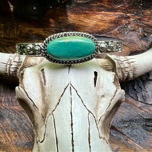 925 Sterling Silver & Kingman Turquoise Cuff Bracelet | Southwest